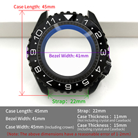 Casing Jam Tangan SKX Classic Hitam Mengkilap Posisi Jam 4 untuk Mesin SKX007 009 Kaca Kristal Safir Chapter Ring Aksesoris Modifikasi Mod
