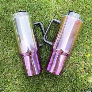 40Oz New Trending Multi Colors <b>Mug</b> Gradient Sublimation Ombre Color Luxury Electroplated Tumbler - Product Image 3