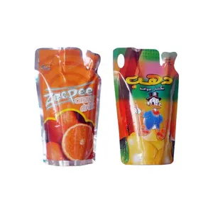 Plastic Stand Up Pouch Compound Pouch Standing Juice Soft Drink Packaging Aluminum Plastic Bag With Inner Straw Or Cap