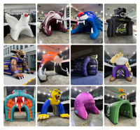 Tunnel gonflable géant personnalisé en forme d'aigle, en tissu Oxford, pour entrée de terrain de football, prix usine
