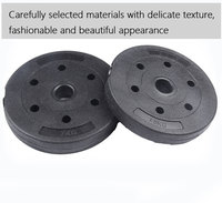 Ensemble d'haltères réglables 40 kg en ciment et PVC, plaques de poids noires, poignée en mousse, équipement de fitness pour entraînement complet du corps