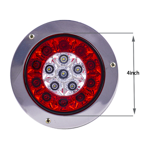 4 Inch Vòng Red/Amber 16 LED Xe Truck Trailer Phanh Dừng Lights Bật Tín Hiệu Đèn Đuôi Chiếu Sáng Cho Van Bus 4X4 Pickup 12V 24V - Product Image 3