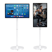 Moniteur portable 24 pouces FHD LCD tactile Android Smart TV pour intérieur, affichage éducatif et de divertissement OEM avec support mobile