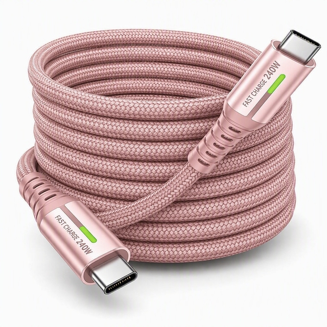 Exactcables 240W USB C to USB C Cable Braided PD Fast Charging Type C Cable for Laptop Mobile Phone Charging & Data Transfer