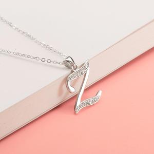 Argent Sterling 925 Lettre <span class=keywords><strong>A</strong></span> À <span class=keywords><strong>Z</strong></span> Initiales Pendentif Collier - Product Image 5