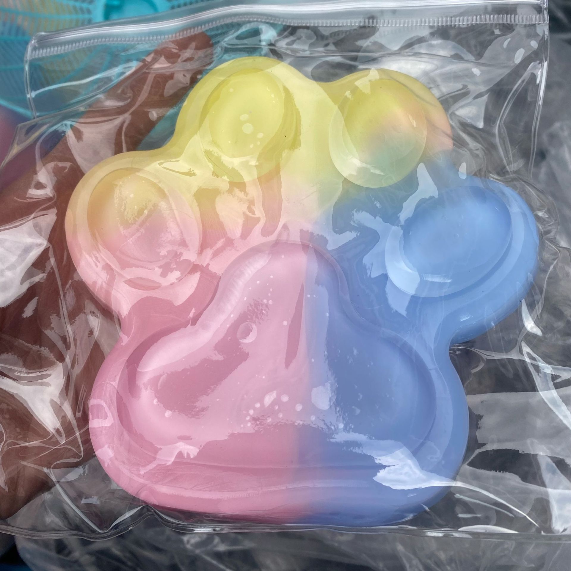 20783-อุ้งเท้าแมวสีรุ้งสามสี[15CM 200g]