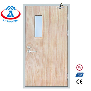 ZHTDOORS ben noti produttori cinesi bianco interno di un'ora tagliafuoco porte in rovere con vetro EN Standard - Product Image 5