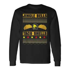 Camiseta de manga larga Taco Lover Mexican Food Jingle Bells Taco Shells - Product Image 1
