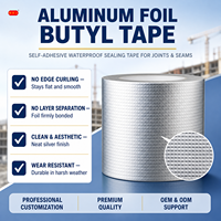 Alüminyum Folyo Bütil Bant Kendinden Yapışkanlı Su Geçirmez Bant Çatı Sızıntısı Onarımı ve Metal Çatı Paneli Ek Yerleri Sızdırmazlık İşleri için