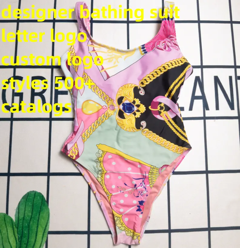 लक्जरी कस्टम ब्रांड श्रृंखला प्रिंट Swimwear के डिजाइनर स्नान सूट एक टुकड़ा समुद्र तट पहनने बिकनी डिजाइनर बिकनी
