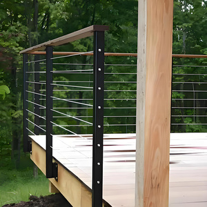 Wartungsarmer Edelstahl Balustrade Kabel geländer Geländer Balkon Zaun 42 "Kabel geländer Deck pfosten Veranda