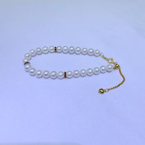 Bracelet en perles d'eau douce naturelles Zhuji, best-seller en Europe et en Amérique, 5-6 mm rond, presque parfait, collier en argent pur Aurora - Product Image 2