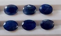 Saphir bleu naturel à 100 %, forme ovale, pierre taillée/pierre de saphir bleu facettée calibrée/pierre de naissance de septembre pour bijoux