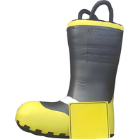 Botte gonflable durable et personnalisable pour les promotions des stations de pompiers, botte de pompier gonflable jaune et noire