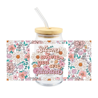 Impression personnalisée de transfert de tasse UV DTF Wrap 16OZ Autocollants en vinyle de transfert Uvdtf Logo Autocollant de transfert Uv-dtf