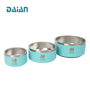 Toptan 18oz 32oz 64oz yalıtımlı vakum köpek kase paslanmaz çelik Metal yükseltilmiş köpek maması kasesi