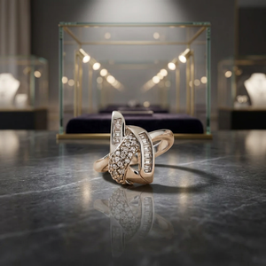 Women's Trendy <b>Silver</b> Cluster <b>Ring</b> with Diamonds Rose Gold and Gold Plated Rhodium Inlay Wing and Number Shaped Jewelry - Product Image 3