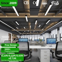 Luminaire suspendu linéaire pour plafond de salle de sport en aluminium noir personnalisé, garantie 2 ans, LED à CRI élevé 90, dimmable, IP20