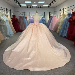 Nouvelle arrivée Dy6981, robe de soirée sans bretelles, à lacets et plissée, robe de bal, robe de fête, robe de Quinceañera Jancember - Product Image 2