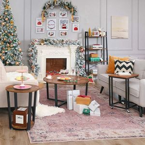 <span class=keywords><strong>Table</strong></span> <span class=keywords><strong>basse</strong></span> <span class=keywords><strong>ronde</strong></span> en métal <span class=keywords><strong>VASAGLE</strong></span> pour salon, style industriel, facile à assembler, durable, brun rustique - Product Image 6