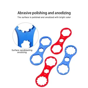 Llave de cubierta de hombro de horquilla delantera de bicicleta de montaña 8T/12T 27/28mm para <span class=keywords><strong>Suntour</strong></span> <span class=keywords><strong>XCR</strong></span>/XCT/XCM/RST herramienta de eliminación de amortiguador de aire - Product Image 4