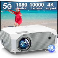 Mini Proyector LED Inteligente 5G HD 1080P Conectividad Inalámbrica con Teléfono Android 9 5000 4K Misma Pantalla Portátil 300 Lúmenes para Uso Doméstico