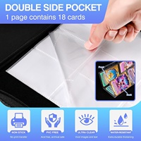 Fundas de plástico transparente S&L Pockets de doble cara con 9 bolsillos y 3 anillas para tarjetas coleccionables, tarjetas de visita, tarjetas de juego y fotos
