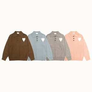 เสื้อสเวตเตอร์ผู้ชายผ้าวูลหรูหราแบบลำลอง ป้องกันขนร่วง ผลิตโดยตรงจากโรงงาน พร้อมลายถักรูปหัวใจ - Product Image 6