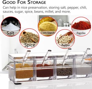 Kitchen Multifunctional Acrylic Clear Food Grade Airtight Spice Storage <b>Canister</b> <b>Set</b> with Lids Injection-Molded - Product Image 5