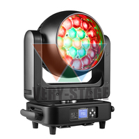 Projecteur LED professionnel à tête mobile 19x25W Effet Bee Eye Zoom Wash Aura Ring RGBW DMX Sonore pour Scène