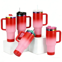 Nouvelle gourde isotherme pour filles à large ouverture, 32 oz, en acier inoxydable, à double paroi, avec isolation sous vide, avec étui, gobelets de 40 oz