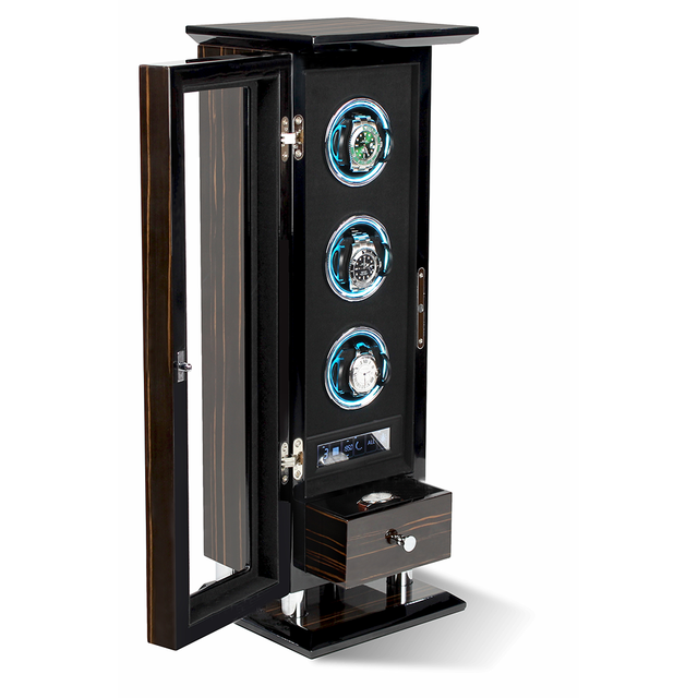 Factory Direct Sale Wholesale Fingerprint Lock Watch Winder Automatic Box Winder Led Watch Winder for Watch Shop
