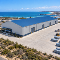 Entrepôt en acier résistant à la corrosion côtière, panneaux PIR, atelier de stockage, bureau, bâtiment de classe 350 AS/NZS