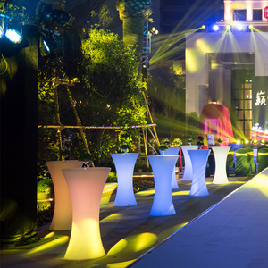 Wholesale Outdoor <strong>Led</strong> Furniture Round Shape Light up bar <strong>Table</strong> for Party Wedding Event <strong>Tables</strong> and Chairs - Product Image 4