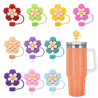 Aksesoris Dekorasi DIY Grosir Topper Anti Debu Bentuk Bunga 10mm PVC Modern Warna-warni Semi-3D Kartun Lucu, Dapat Digunakan Kembali, Bersertifikat CE