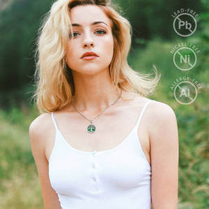 Changda 925 plata esterlina celta Árbol de la vida verde malaquita turquesa piedra Árbol Genealógico colgante collar - Product Image 4