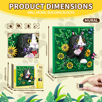 Nouvelles briques de construction de la série animale - Blocs d'assemblage décoratifs pour peinture murale de chat en modèle 3D - Mini briques - Jouet