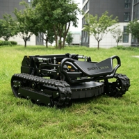 Tondeuse à gazon tout-terrain télécommandée à essence pour la coupe de l'herbe sur les pentes, dans les vergers et sur les terrains accidentés