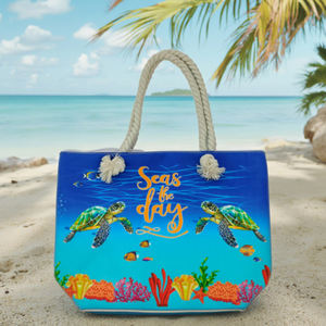 Sac fourre-tout mexicain en toile personnalisé avec logo, souvenir touristique, tortue, <span class=keywords><strong>Cancun</strong></span>, Cozumel, Mexique, sac de <span class=keywords><strong>plage</strong></span> - Product Image 1