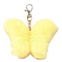 Aliexpress nouvelle imitation cheveux de lapin papillon peluche porte-clés sac pendentif créatif fourrure voiture porte-clés pendentif
