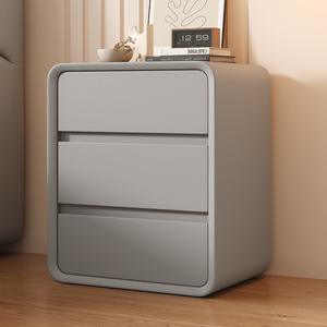 Table de chevet moderne avec haut-parleur chargeur intelligent sans fil design pour chambre à coucher avec lumière LED et table de chevet avec verrouillage par empreinte digitale - Product Image 4