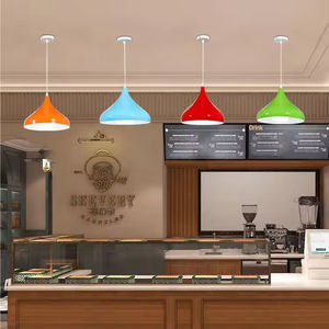 مصباح مضيء مضيء مضيء معلق e27 للمطبخ والمطعم والحانة بلون عصري وبسيط مع غطاء معدني للزينة إبداعي - Product Image 2