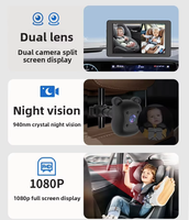 Monitor para Bebés con Cámara para Auto, 5.0 Pulgadas, Resolución Full HD 1080P, 120° °   Cámara HD para Bebés en el Asiento Trasero del Coche, Monitor para Bebés en Silla de Auto CM500