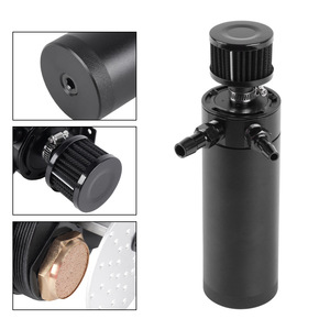 Bidon de ventilation d'huile noir 750 ml avec support de filtre à air et valve de vidange pour la récupération des gaz et de l'huile usagés - Product Image 4