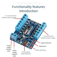Contrôleur LED programmable USB Lededit avec garantie de 2 ans, monochrome, coloré, 12 canaux, sortie 3A, 28W, 5-24V, télécommande RF