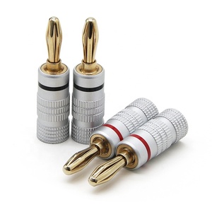 תקע בננה מחבר 4mm 24k מצופה זהב HIFI אודיו כבל בננה שקע זכר תקע BC נחושת מסוכך אלומיניום מעטפת רמקול תקע - Product Image 1