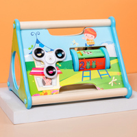 Bloques de Construcción Montessori para el Desarrollo del Pensamiento Lógico, Caja de Juguetes Educativos Tempranos Multifuncionales con Reloj, Gran Venta