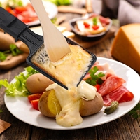 Portable Mini poêle à rôtir antiadhésive double table à fromage aux chandelles poêle à fondre spatule à griller pour fromage Raclette fromage grillé