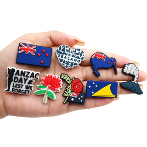 Charms in PVC Morbido all'Ingrosso per Scarpe Tipo Clog, Decorazioni Fai-da-Te per Cover Telefono, Ornamenti con Bandiera della Nuova Zelanda - Product Image 1