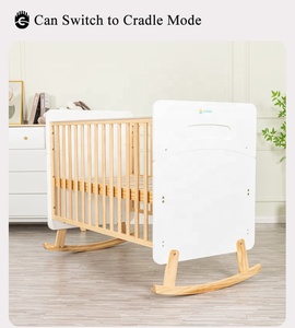 Cunas de Madera para Bebé de Estilo Nuevo, Ajustables en Altura, Convertibles en Cama Mecedora, Cama para Niños Pequeños y Cama de Noche - Product Image 4